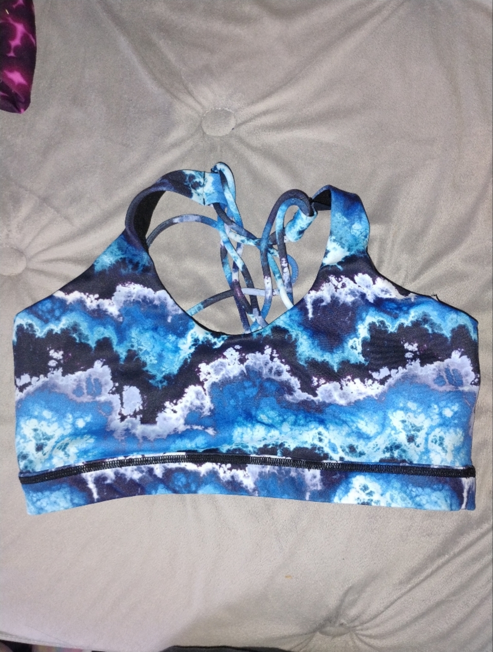 CVG Constantly Varied Gear Blue Storm Sports Bra Butterfly Back Medium